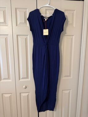 Rolla Coster Navy Twist-Front Midi Dress